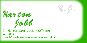 marton jobb business card